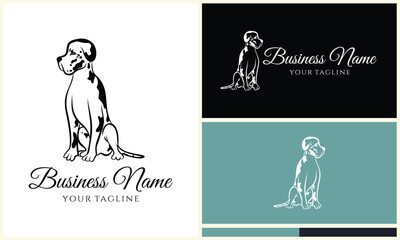 vector dalmatian dog logo template