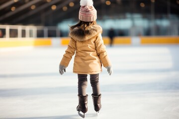 young girl figure skating on ice