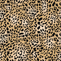 Jaguar or leopard skin pattern, seamless texture. Cheetah animal print for textile design. Vector Illustration