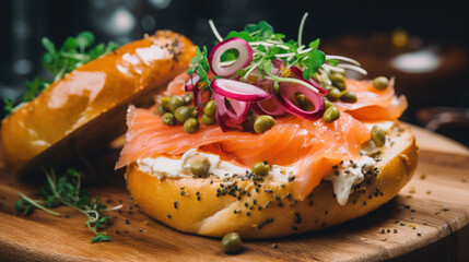Smoked salmon Bagel Generative Ai
