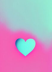 Love in Pastels: Petite Heart on Pastel Background with Copyspace