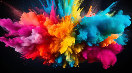 Colorful powder explosion