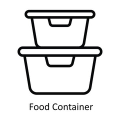 Food Container  vector  outline Design illustration. Symbol on White background EPS 10 File 