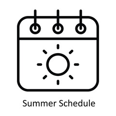 Summer Schedule  vector  outline Design illustration. Symbol on White background EPS 10 File 