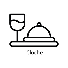 Cloche  vector  outline Design illustration. Symbol on White background EPS 10 File 