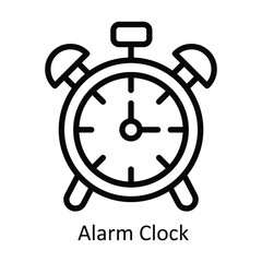 Alarm Clock  vector  outline Design illustration. Symbol on White background EPS 10 File 