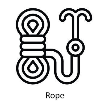Rope  vector  outline Design illustration. Symbol on White background EPS 10 File 