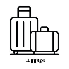Luggage  vector  outline Design illustration. Symbol on White background EPS 10 File 