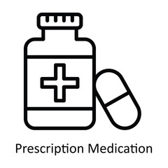 Fototapeta premium Prescription Medication vector outline Design illustration. Symbol on White background EPS 10 File 