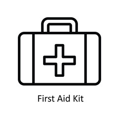 First Aid Kit  vector  outline Design illustration. Symbol on White background EPS 10 File 