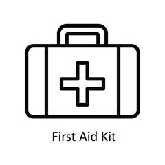 Obraz premium First Aid Kit vector outline Design illustration. Symbol on White background EPS 10 File 