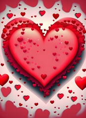 Love Burst: Valentine's Day Card with Big Red Heart and Copyspace