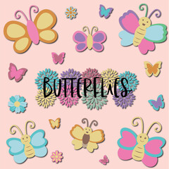 Butterflies cliparts