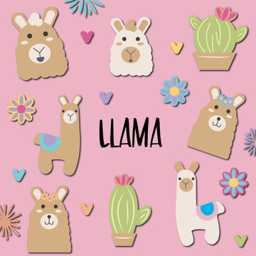 Llama clipart collection