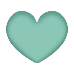 Three-dimensional pastel green heart drawing