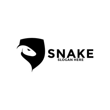 Snake Shield logo vector, snake head logo icon design template