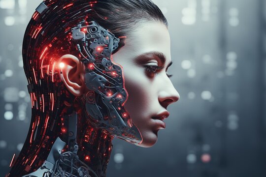 artificial intelligence in the image of a girl, technologies of the future