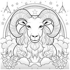 Goat coloring book