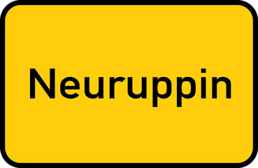 Obraz premium City sign of Neuruppin - Ortsschild von Neuruppin