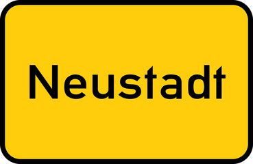 Fototapeta premium City sign of Neustadt - Ortsschild von Neustadt