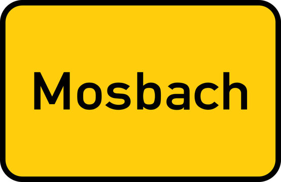 City sign of Mosbach - Ortsschild von Mosbach