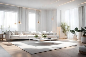 white Simple and bright room .