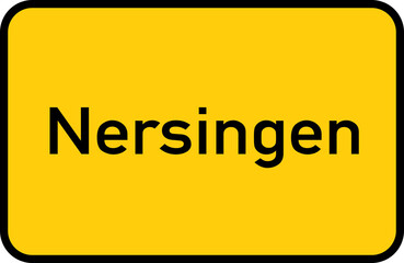 Fototapeta premium City sign of Nersingen - Ortsschild von Nersingen