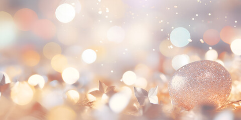 Obraz na płótnie Canvas Silver Glitter Vintage Lights Background Blurred Christmas Abstract Texture Defocused
