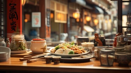 restaurant de ramen japonais traditionnel, cuisine de rue