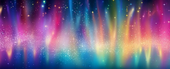 stylist and royal illustration of glitter glow rainbow gradient in magic enchanted theme, space for text. christmas background. generative AI - obrazy, fototapety, plakaty