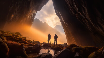 Adventurers Behold Mountain Ahead