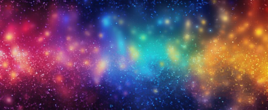 stylist and royal illustration of glitter glow rainbow gradient in magic enchanted theme, space for text. christmas background. generative AI