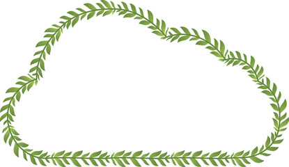 Branch Rectangle Frame Green leaves leaf laurel wreath horizontal vintage frames flower floral border Botanical Branches ornate Elements design border badge decoration isolated 