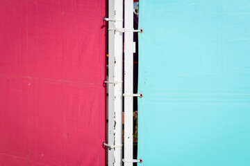 pink and blue canvas screens