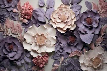Versatile Floral craft paper. Art summer design. Generate Ai