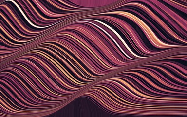 ネオンと鮮やかな波形の背景/3Dレンダリング/抽象的なグラフィック/グラデーション