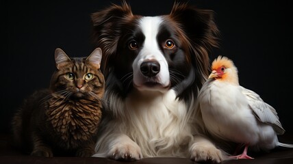 True friendship with dogs, cats and birds