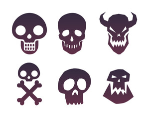 Set of different abstract skulls