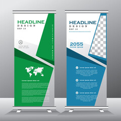 modern roll up banner design,  stand banner design, vertical banner template for your project, roll up banner template with image space, - obrazy, fototapety, plakaty