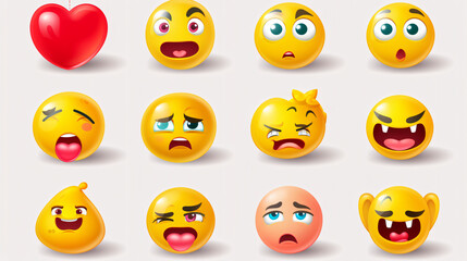 Emoji 3d icon set