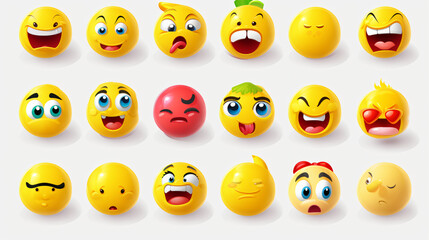 Emoji 3d icon set