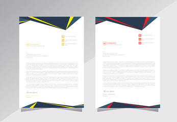 corporate modern letterhead design template with yellow, red and black color. creative modern letter head design template for your project. letterhead, letter head, Business letterhead design.