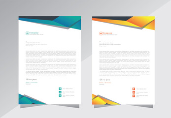 corporate modern business letterhead design template with yellow and blue colors. creative modern letterhead design template for your project. letter head, letterhead, business letterhead design.