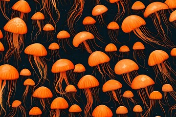 pattern with mushrooms