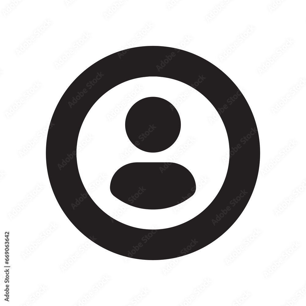 Poster user icon vector. profile mark logo design. profile vector icon illustration in circle isolated on w