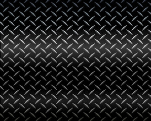 Dark stainless steel texture metallic, diamond pattern metal sheet texture background.