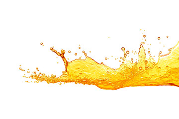 Orange juice splash isolated on a transparent background, juice splash Mango, pineapple, papaya. Generative AI