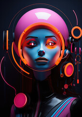 Neon Mirage: A Neon Abstraction Poster Illuminating the Silent Dialogue Between Light and Shadow, Crafted by Generative AI