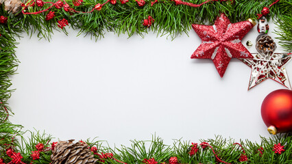 Obraz na płótnie Canvas Christmas card with decorations - Christmas and New Year's Eve