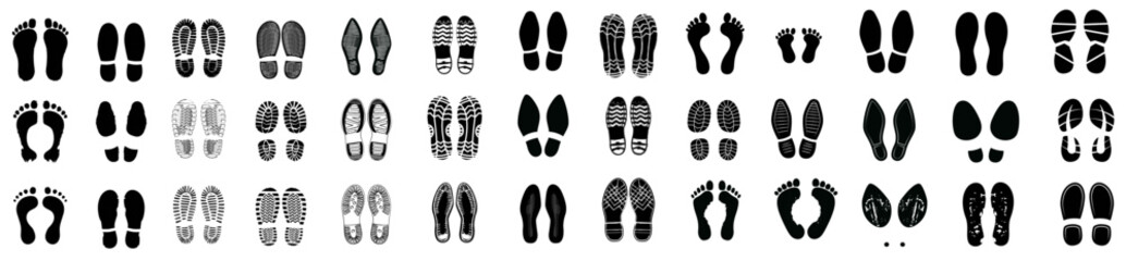 Different human footprints icon. Vector illustration - obrazy, fototapety, plakaty